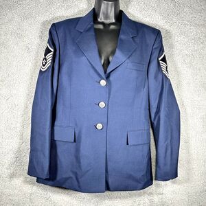USAF Uniform Coat Jacket Misses 10 Long with Master Sergeant Patches
